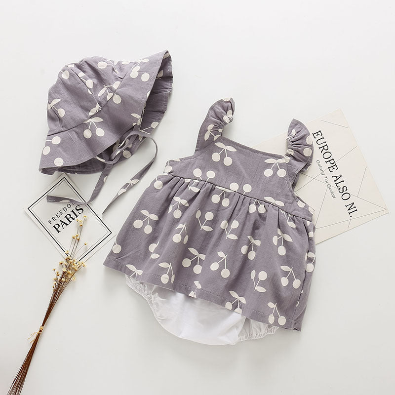Combinaison Sans Manches Bébé Fille Style Coréen gray