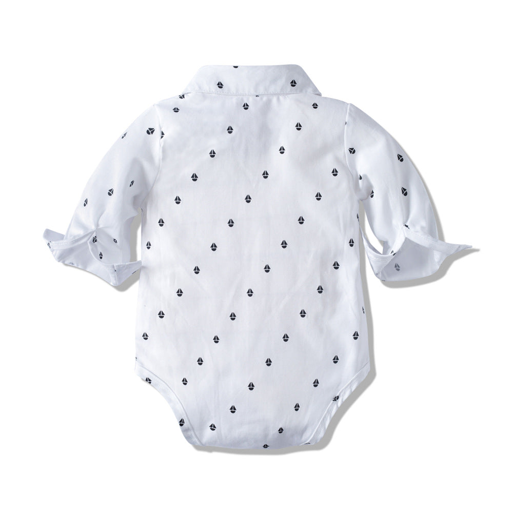 Ensemble 3 pièces Bébé Garçon Style Gentleman Chemise & Bretelles