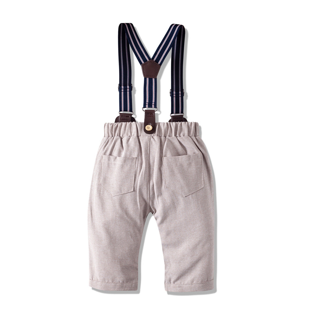Ensemble 3 pièces Bébé Garçon Style Gentleman Chemise & Bretelles