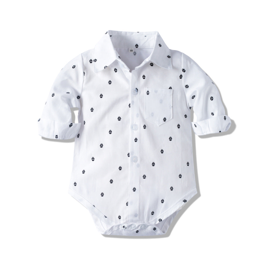 Ensemble 3 pièces Bébé Garçon Style Gentleman Chemise & Bretelles