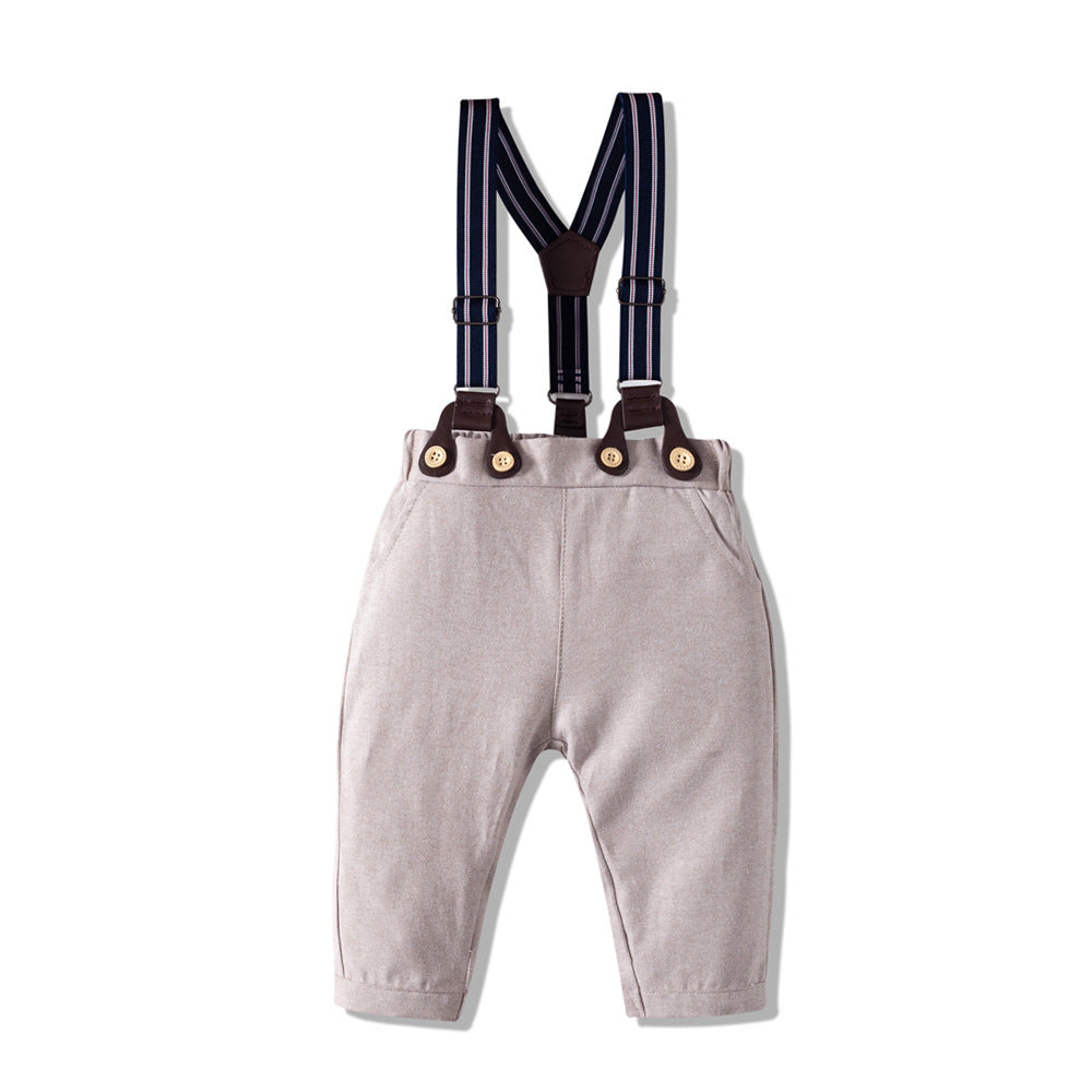 Ensemble 3 pièces Bébé Garçon Style Gentleman Chemise & Bretelles