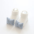 Chaussettes Bébé Coton Doux 22 Motifs Adorables Blue bow S