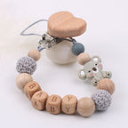 Attache-Tétine Bois de Hêtre & Silicone Motif Koala Grey