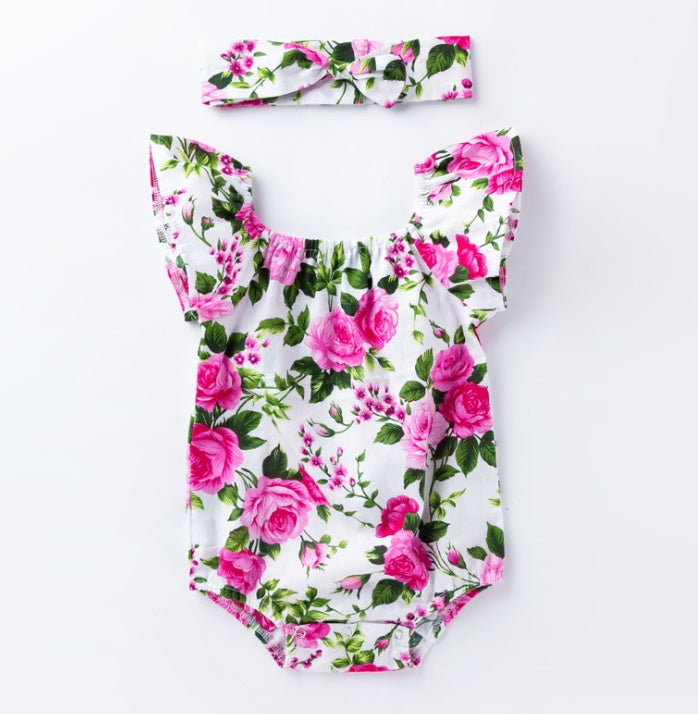 Body Sans Manches Bébé Fille Imprimé White