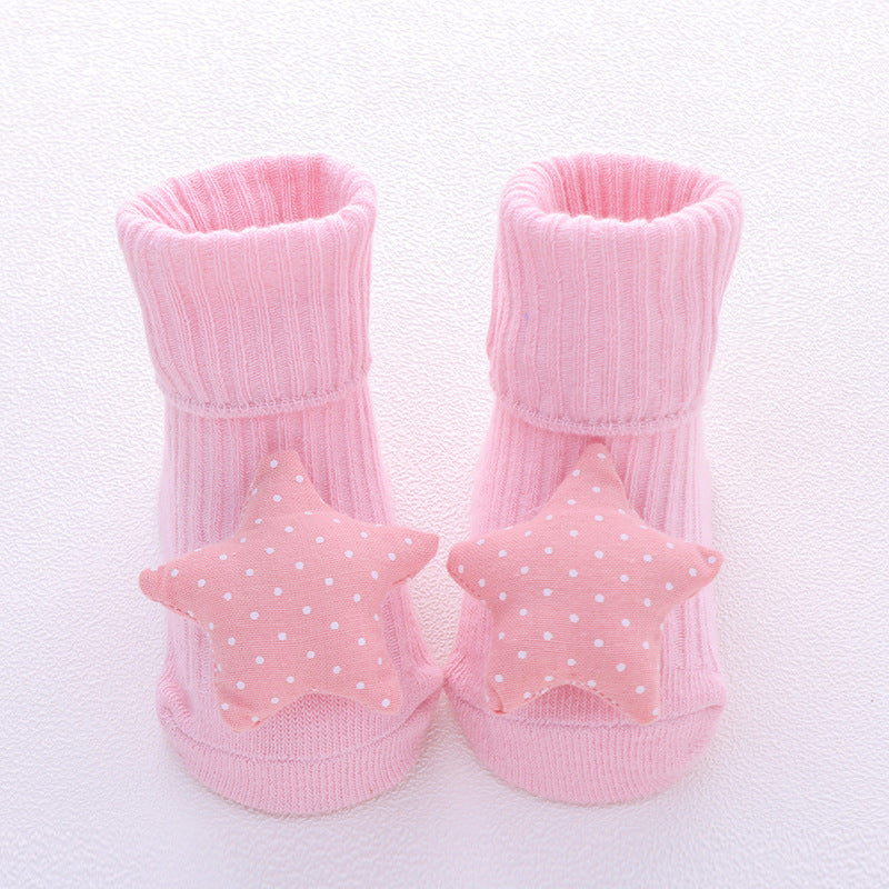 Chaussettes Bébé Coton Doux 22 Motifs Adorables Pink stars