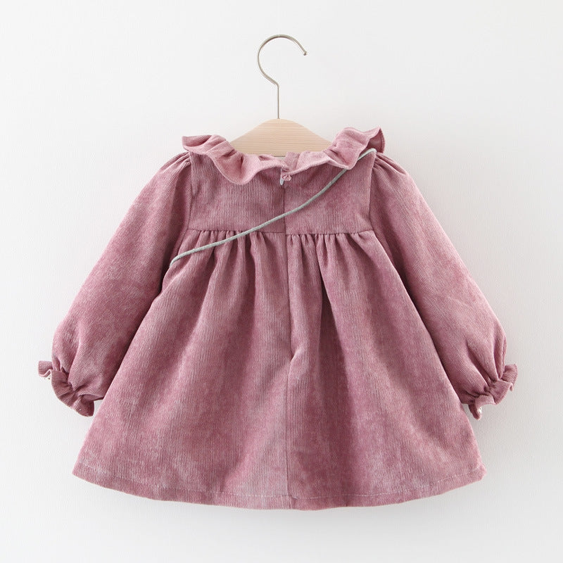 Robe Princesse Manches Longues Fille - Coton Doux Printemps