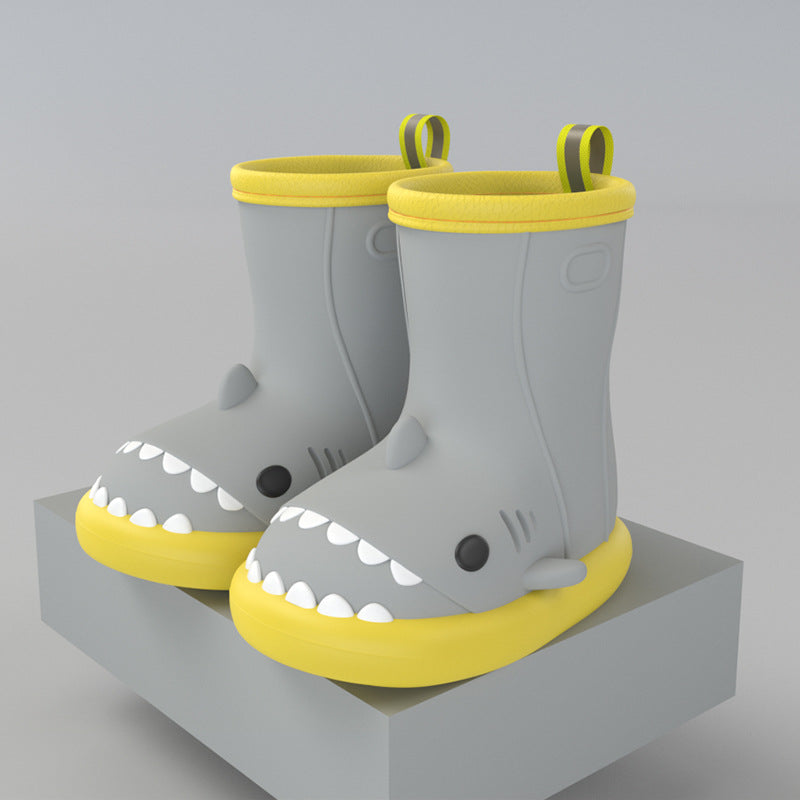 Bottes Bébé Requin Waterproof Antidérapantes 12 Coloris Yellow edge grey
