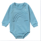 Barboteuse Bébé Coton Gaudré Manches Longues Mixte 5 Coloris Blue cotton rope
