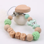Attache-Tétine Bois de Hêtre & Silicone Motif Koala Green
