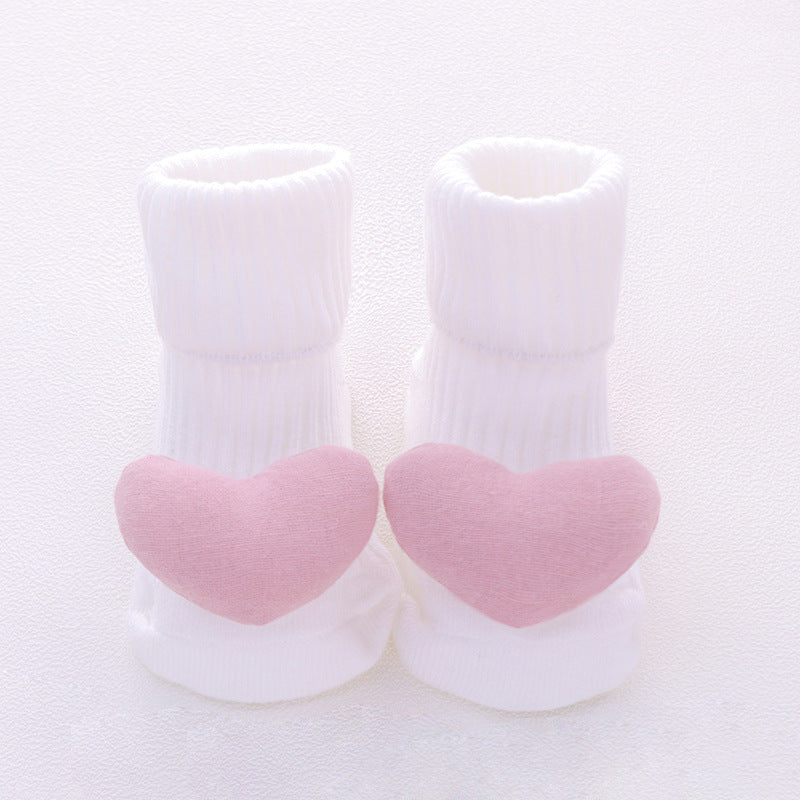 Chaussettes Bébé Coton Doux 22 Motifs Adorables White pink