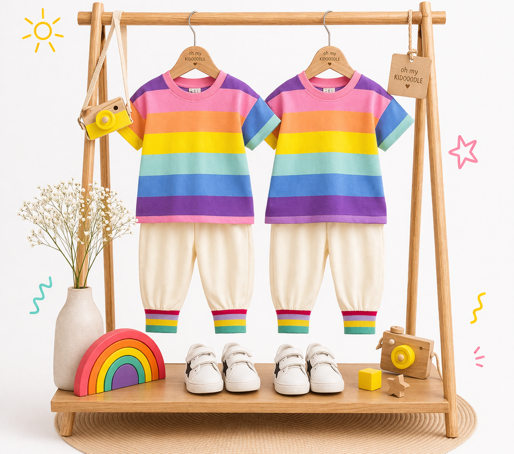 Ensemble 2 pièces Rayures Arc-en-ciel Bébé & Enfant