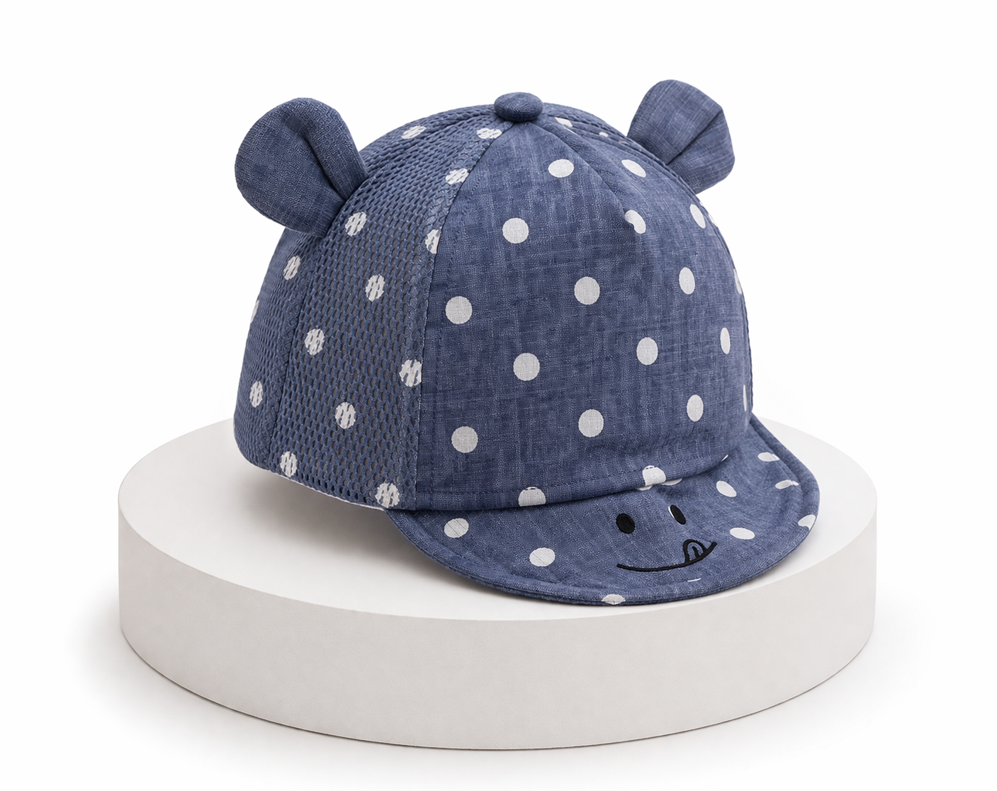 Chapeau Bébé Ourson Coton Soleil Unisexe 4 Coloris Blue