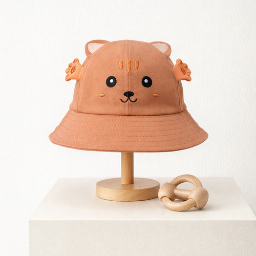 Bob Bébé Coton Motif Chaton & Grenouille Orange