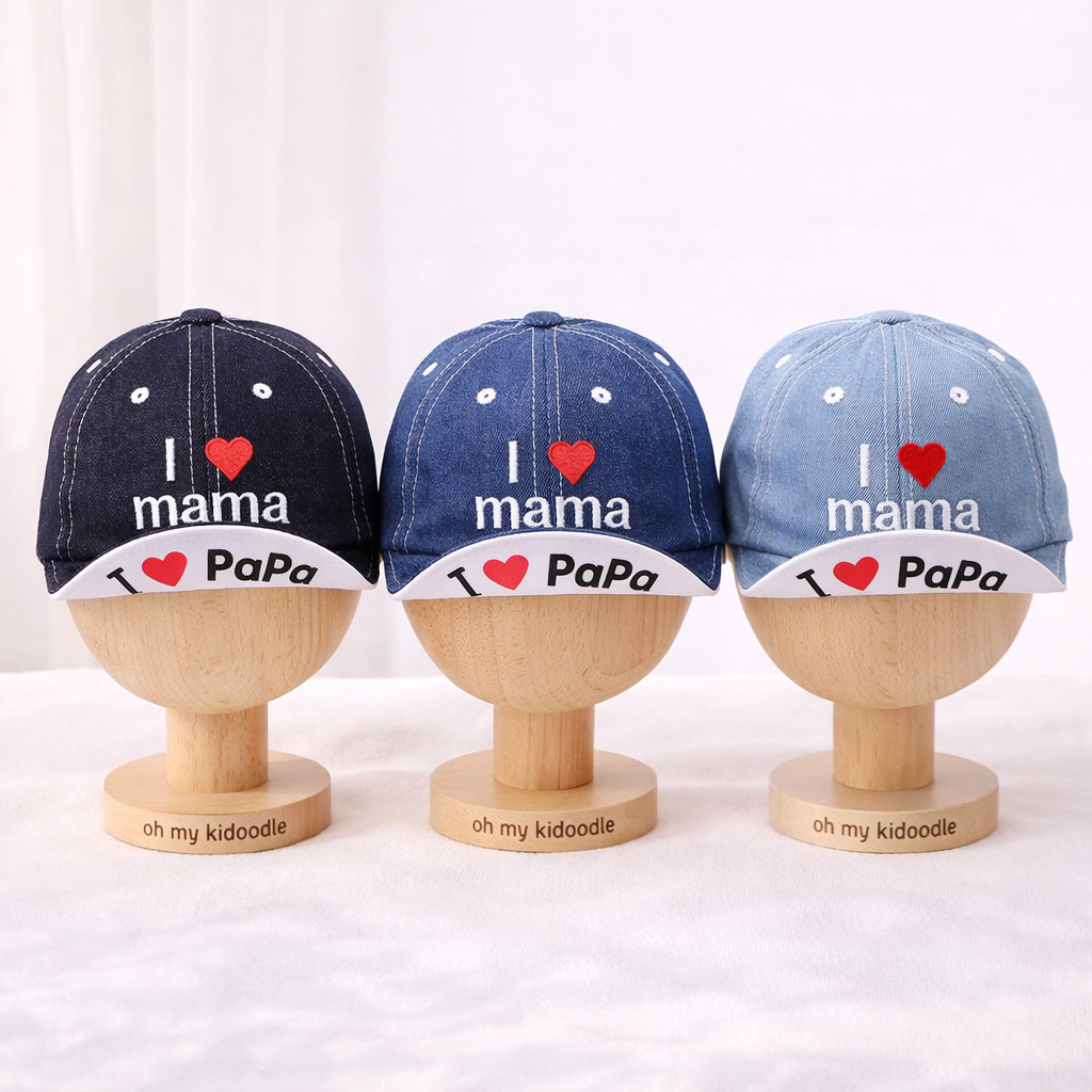 Chapeau de Soleil Bébé Coton Brodé Motif Cœur