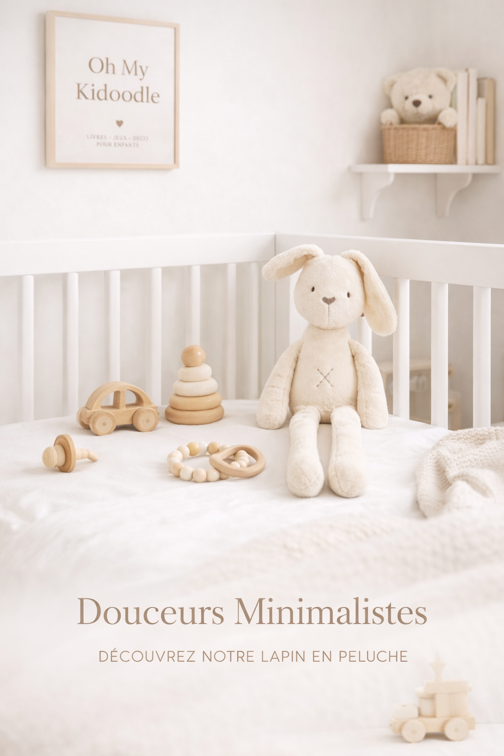 Doudou Lapin Peluche Doux 55 cm