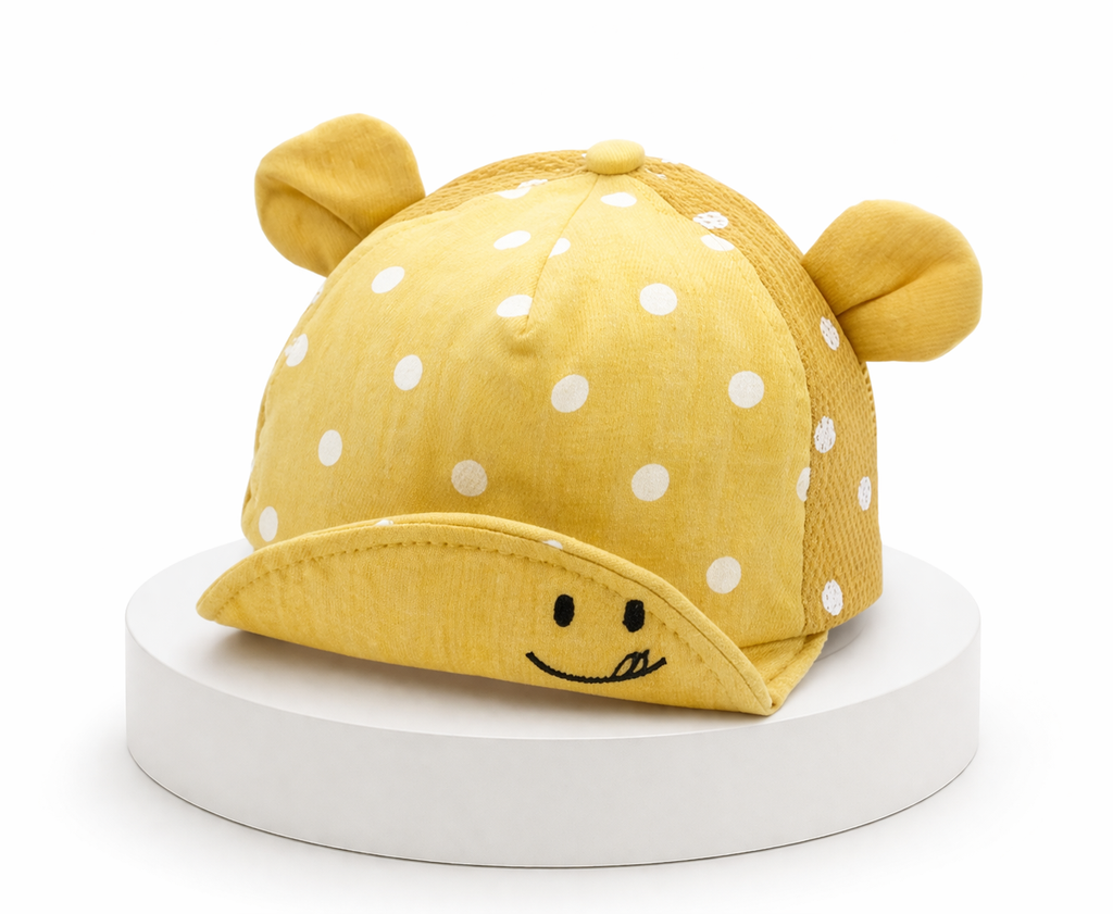 Chapeau Bébé Ourson Coton Soleil Unisexe 4 Coloris Yellow