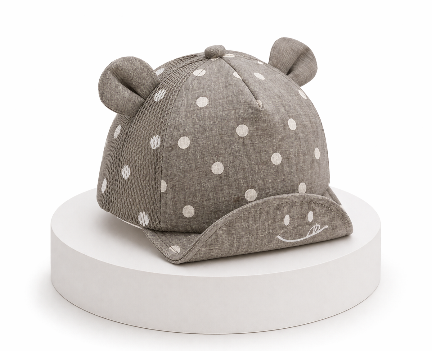 Chapeau Bébé Ourson Coton Soleil Unisexe 4 Coloris Grey