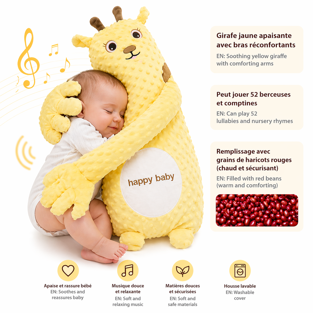 Oreiller Apaisant Bébé Peluche Musicale Sommeil