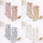 Chaussettes Hautes Enfant Coton Nœud et Antidérapantes