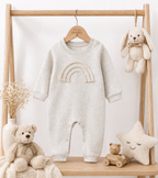 Body Bébé Une Pièce Motif Cartoon Coton Mixte Gris & Kaki Grey