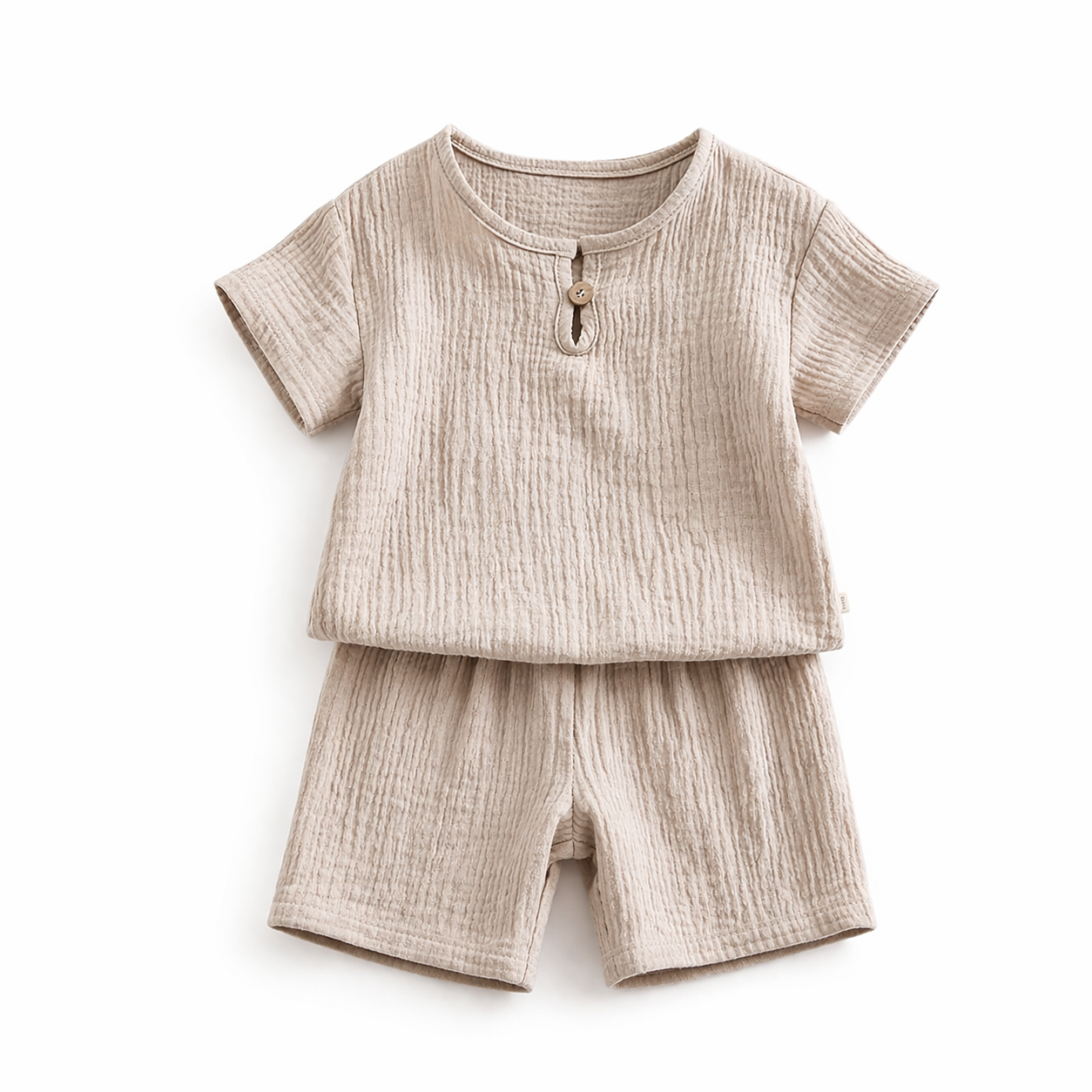 Ensemble 2 Pièces Enfant Veste + Pantalon Coton Effet Plissé 5 Coloris Grey