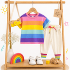 Ensemble 2 pièces Rayures Arc-en-ciel Bébé & Enfant Beige