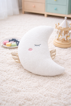 Coussin Peluche Nuage, Lune ou Étoile en Laine d'Agneau Lune