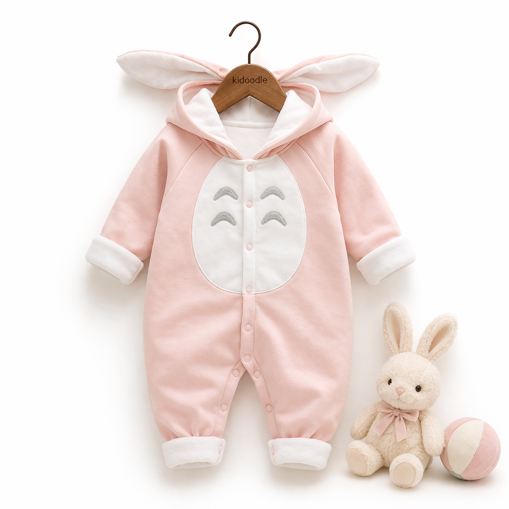 Barboteuse Bébé 100% Coton Mixte — Douceur & Confort Rose