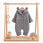 Combinaison Tricotée À Capuche Bébé Grey