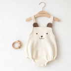 Robe Bébé Sans Manches 100% Coton avec Chapeau White