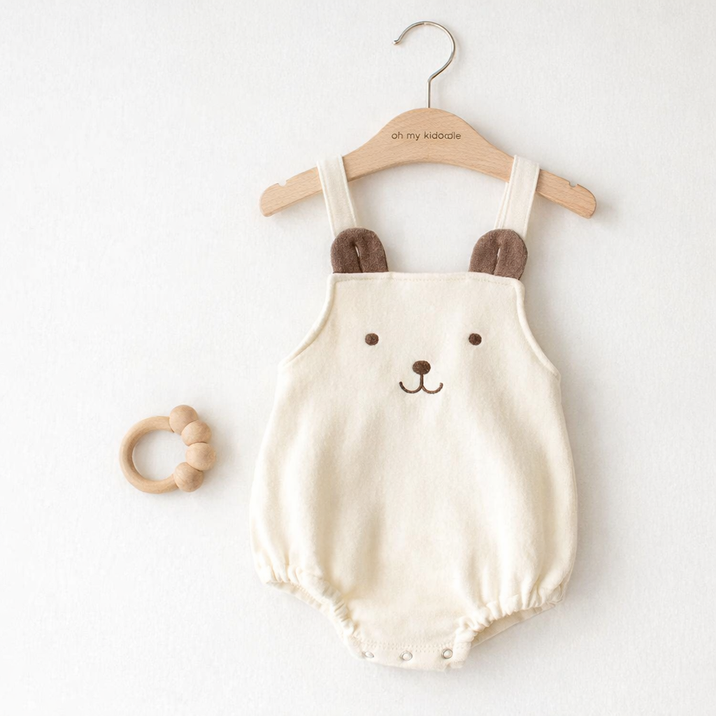 Robe Bébé Sans Manches 100% Coton avec Chapeau White