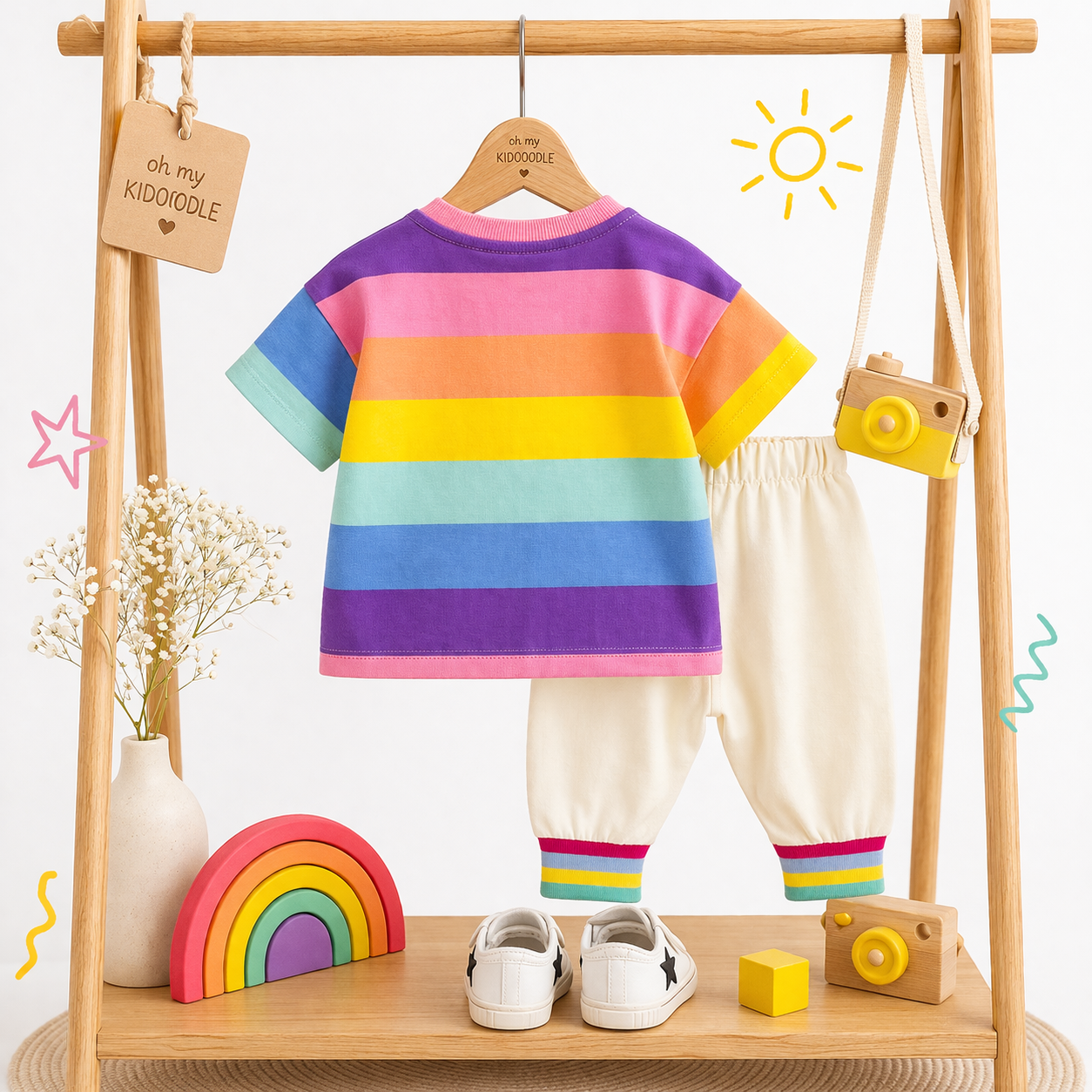 Ensemble 2 pièces Rayures Arc-en-ciel Bébé & Enfant