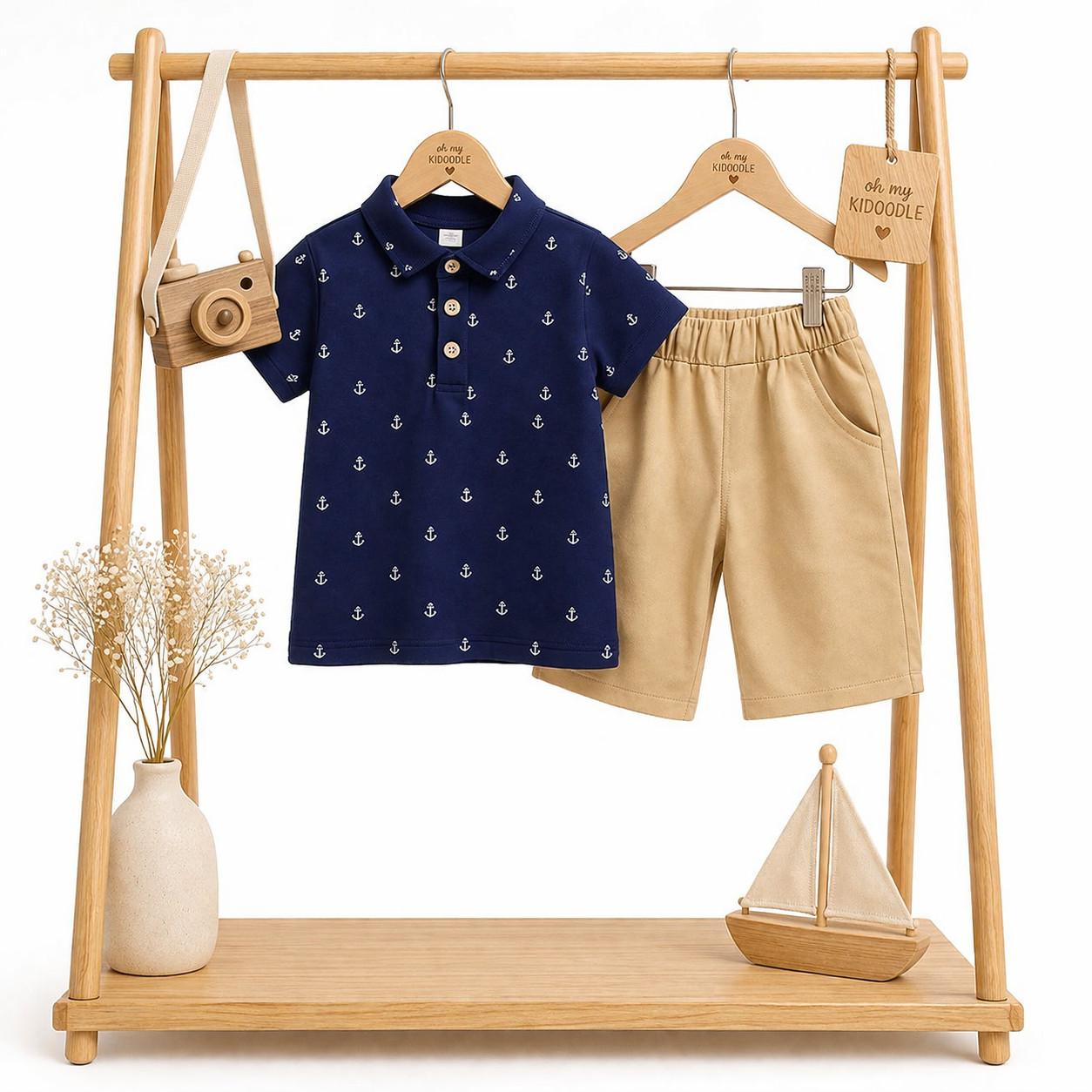 Ensemble 2 pièces Garçon Motif Ancre T-shirt & Pantalon Blue