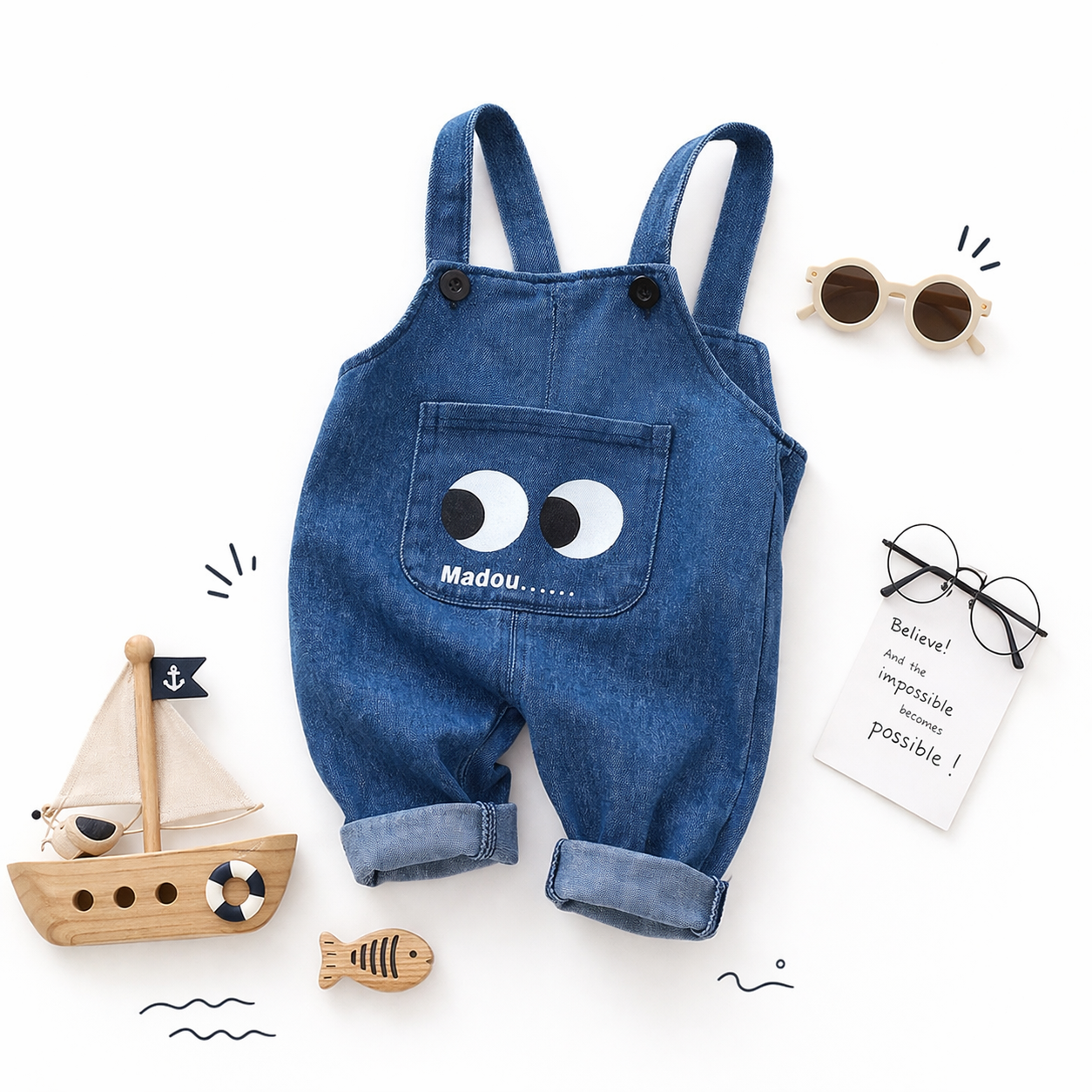 Ensemble 2 Pièces Enfant Haut Manches Longues + Pantalon Rayé Coton Noir & Blanc