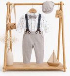 Ensemble 3 pièces Bébé Garçon Style Gentleman Chemise & Bretelles