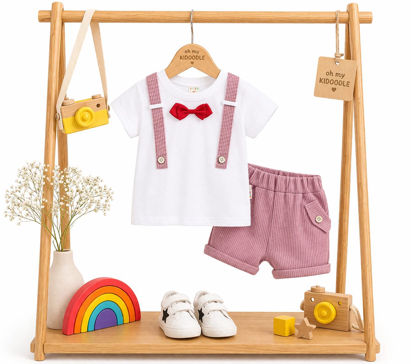 Ensemble 2 pièces Garçon Style Coréen T-shirt & Short Red