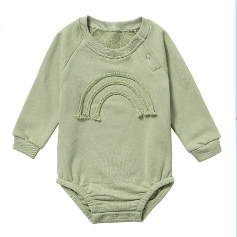 Barboteuse Bébé Coton Gaudré Manches Longues Mixte 5 Coloris Green cotton rope