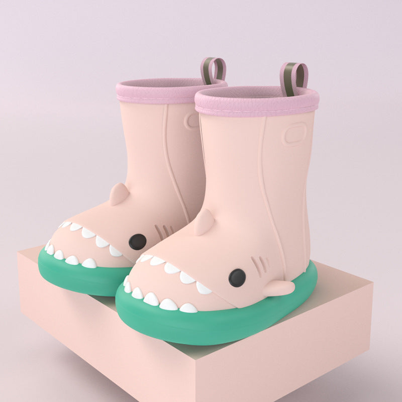 Bottes Bébé Requin Waterproof Antidérapantes 12 Coloris Green edge pink