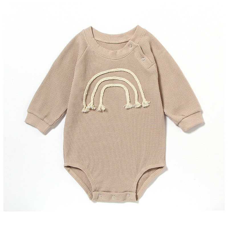 Barboteuse Bébé Coton Gaudré Manches Longues Mixte 5 Coloris Khakicotton rope