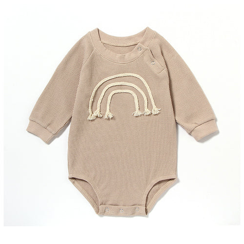 Barboteuse Bébé Coton Gaudré Manches Longues Mixte 5 Coloris Khakicotton rope