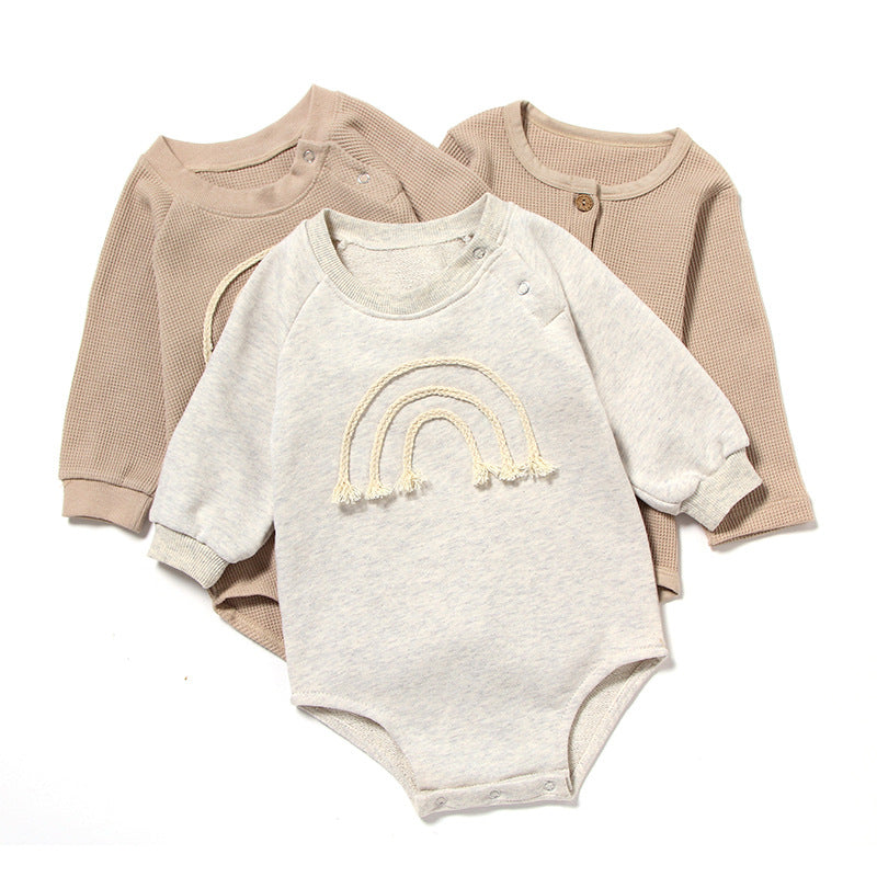 Barboteuse Bébé Coton Gaudré Manches Longues Mixte 5 Coloris