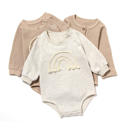 Barboteuse Bébé Coton Gaudré Manches Longues Mixte 5 Coloris